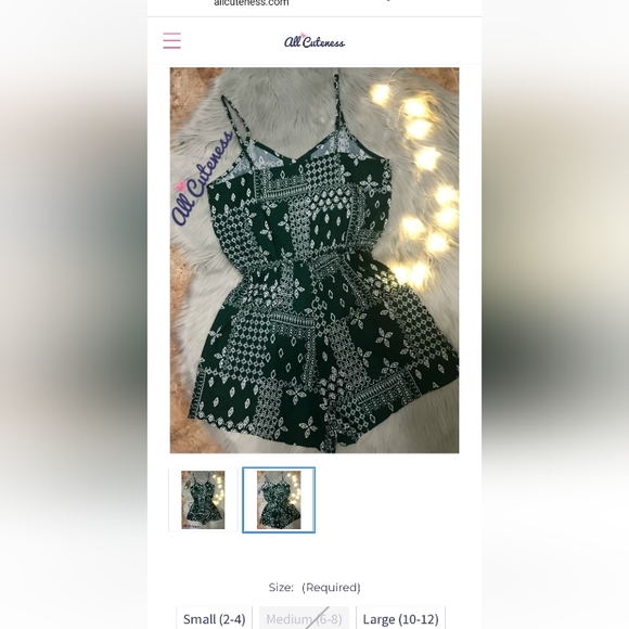 Nine Bird Green Sleeveless Romper Size S - Picture 4 of 4